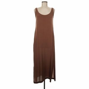 PRIVATE 0204 Silk Tank Maxi Dress w/ Pockets in Brown Luxury Designer Size 0 EUC